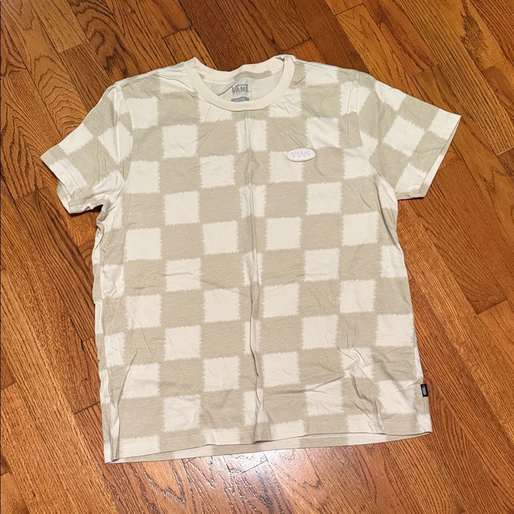 Vans Men's Beige Checkered Tee